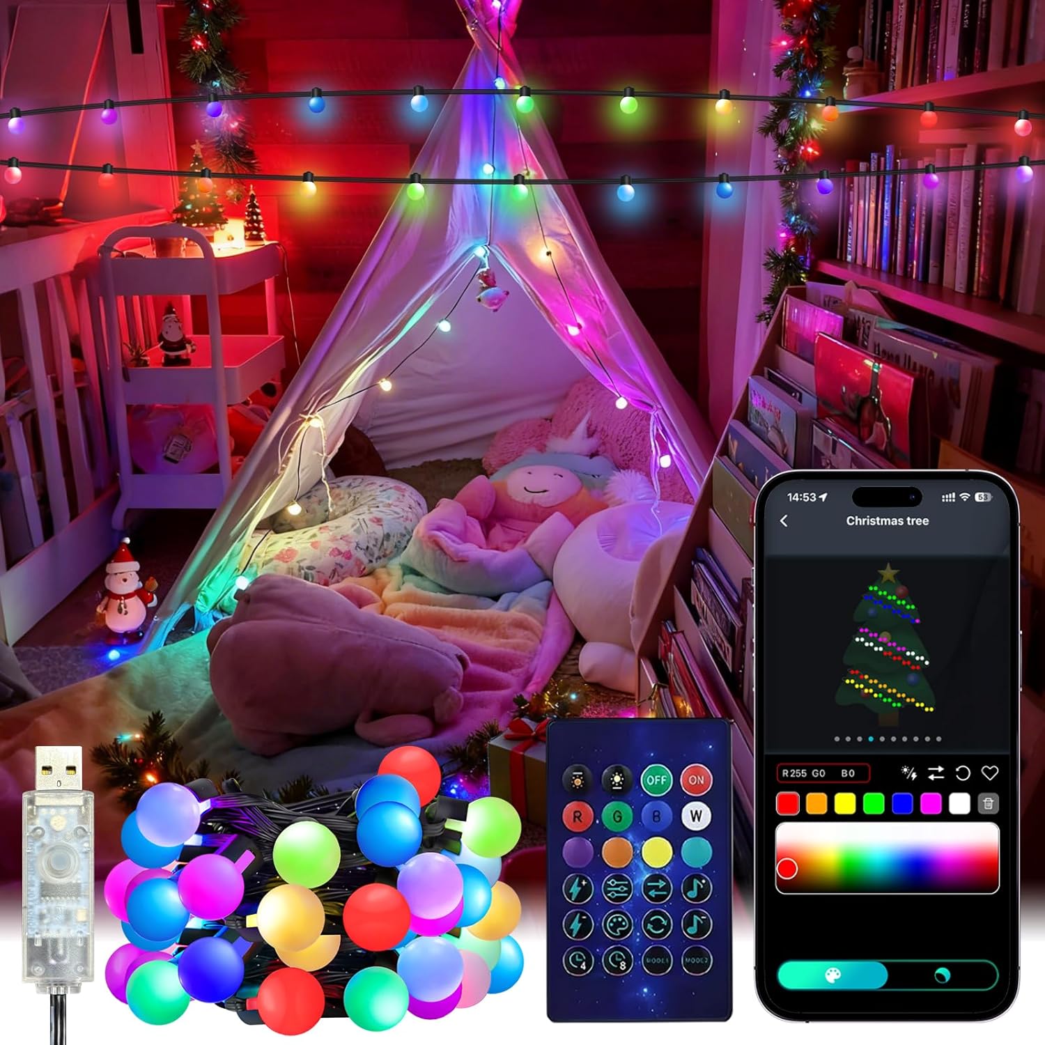 Smart Garden Outdoor - Умные гирлянды-глобусы 5/10 м RGB, меняющие