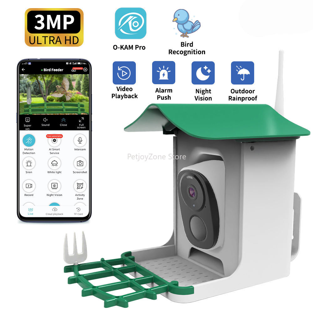 OEM 3 МП O-KAM WIFI Камера-кор – обзор и цена Smart Bird Feeder Camera